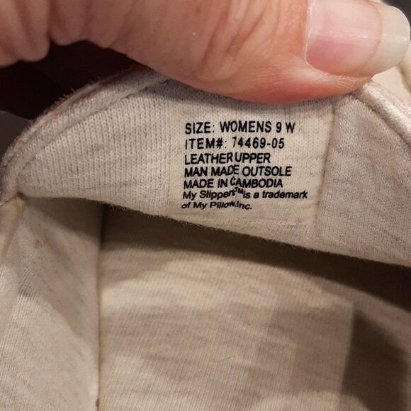 My Slippers Leather Beige Memory Foam Moccasins - Picture 6 of 9